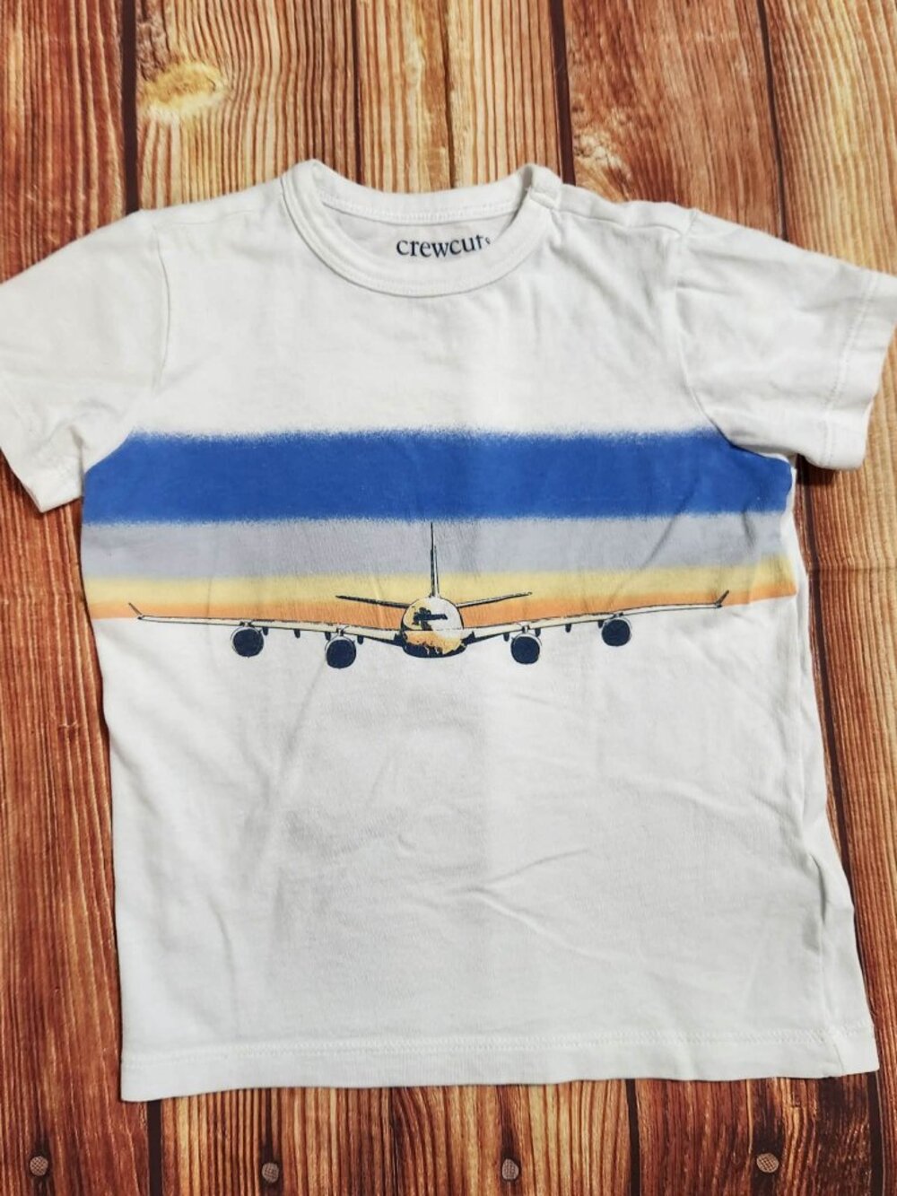 Crewcuts J.Crew Toddler Boys XXS 2T 3T Graphic Tee White Airplane Jet Aviation